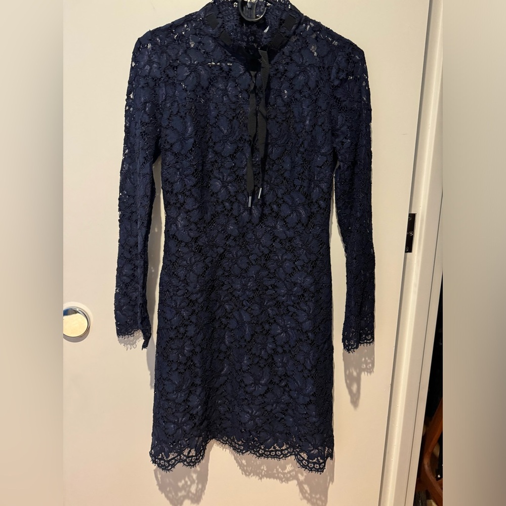 Sandro lace mini dress blue size 1